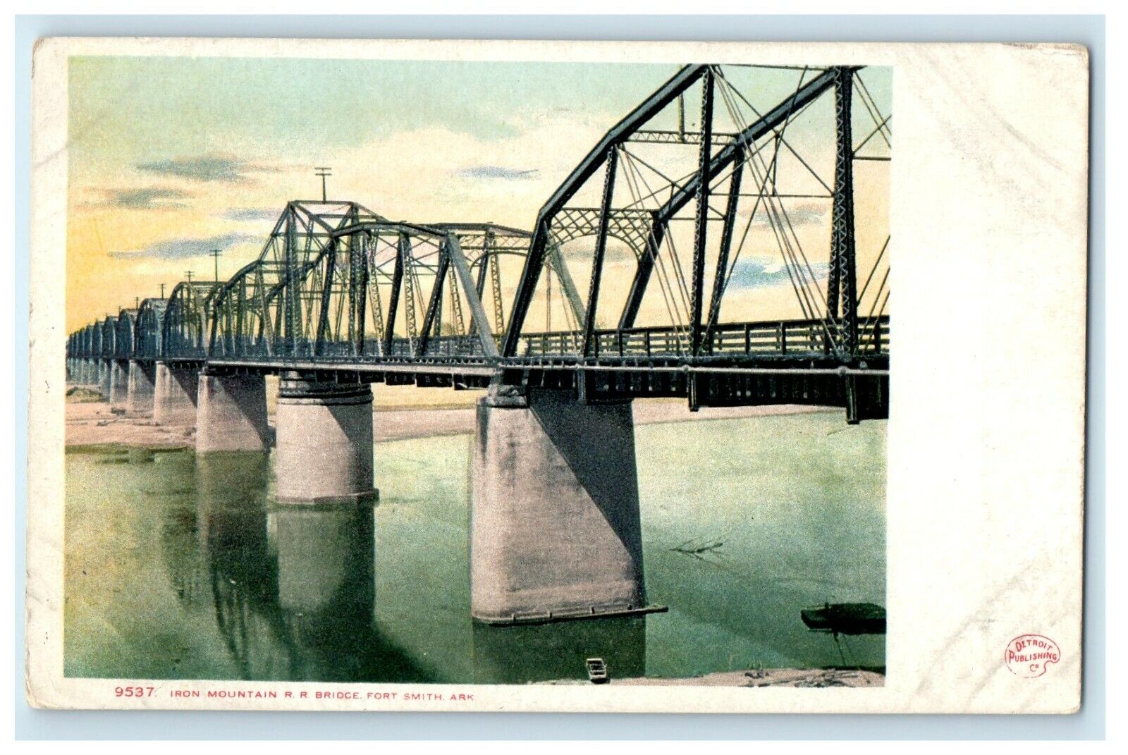 c1905 Iron Mountain Railroad R.R Bridge Fort Smith Arkansas AR Antique Postcard