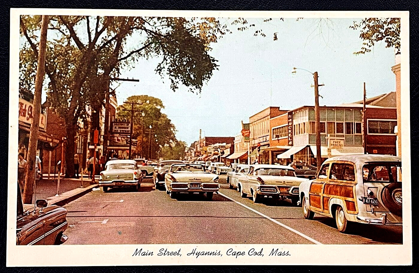 Cape Cod Massachusetts Main St. 1950's Vintage Unused Photo Postcard RPPC