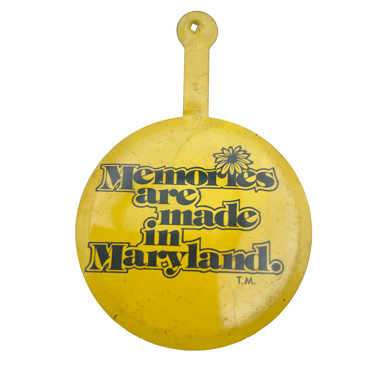 Vintage Memories Are Made in Maryland Fold Over Metal Pin Yellow