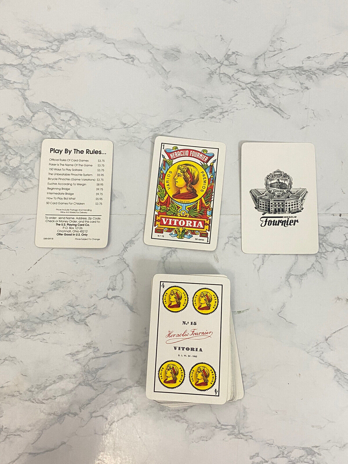 Vintage Playing Cards HERACLIO FOURNIER VITORIA No 15 Cartas  Spain L1
