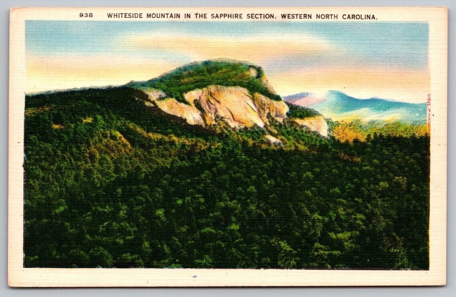 Whiteside Mountain Sapphire Section Western North Carolina Aerial View Postcard