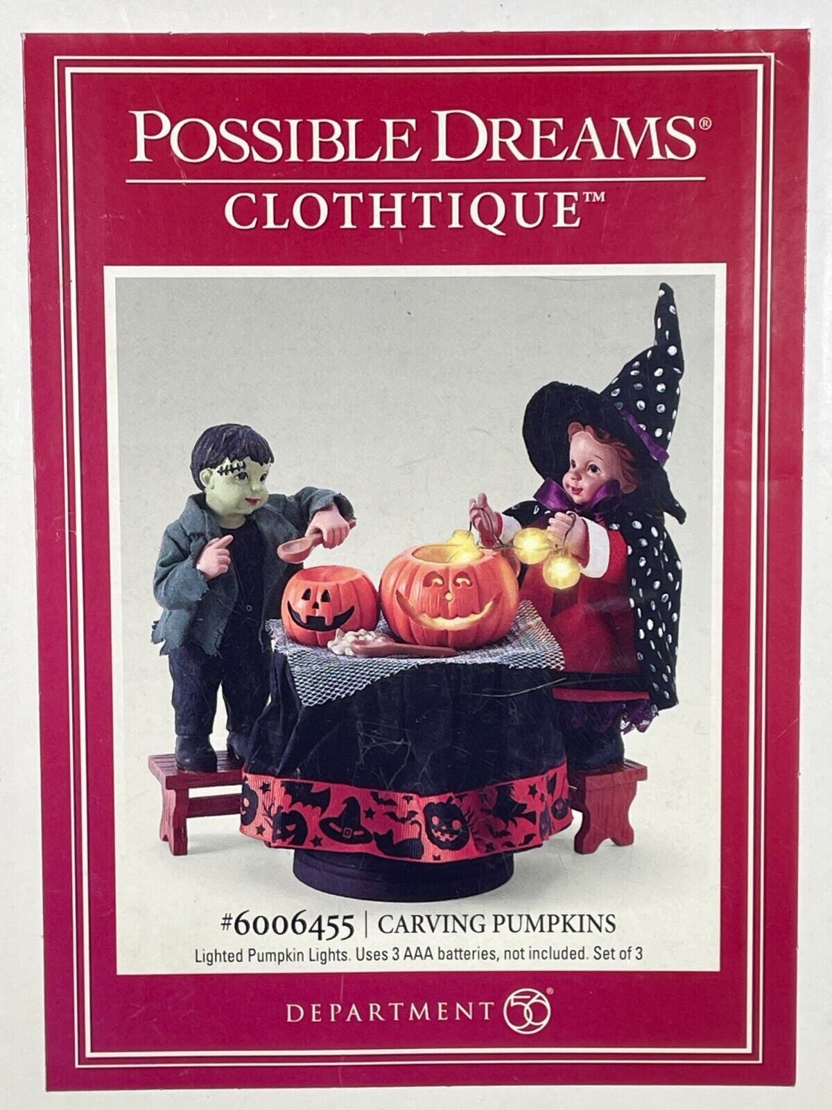 Possible Dreams Carving Pumpkins 3pc Halloween Clothtique™ Light-Up Set 6006455