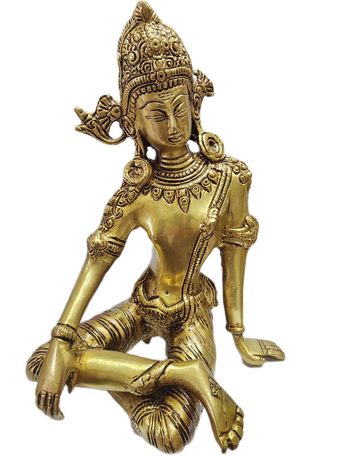 Indra / Inder in Brass 9 inch Statue Hindu Devta / Avatar  usa Seller Fast ship