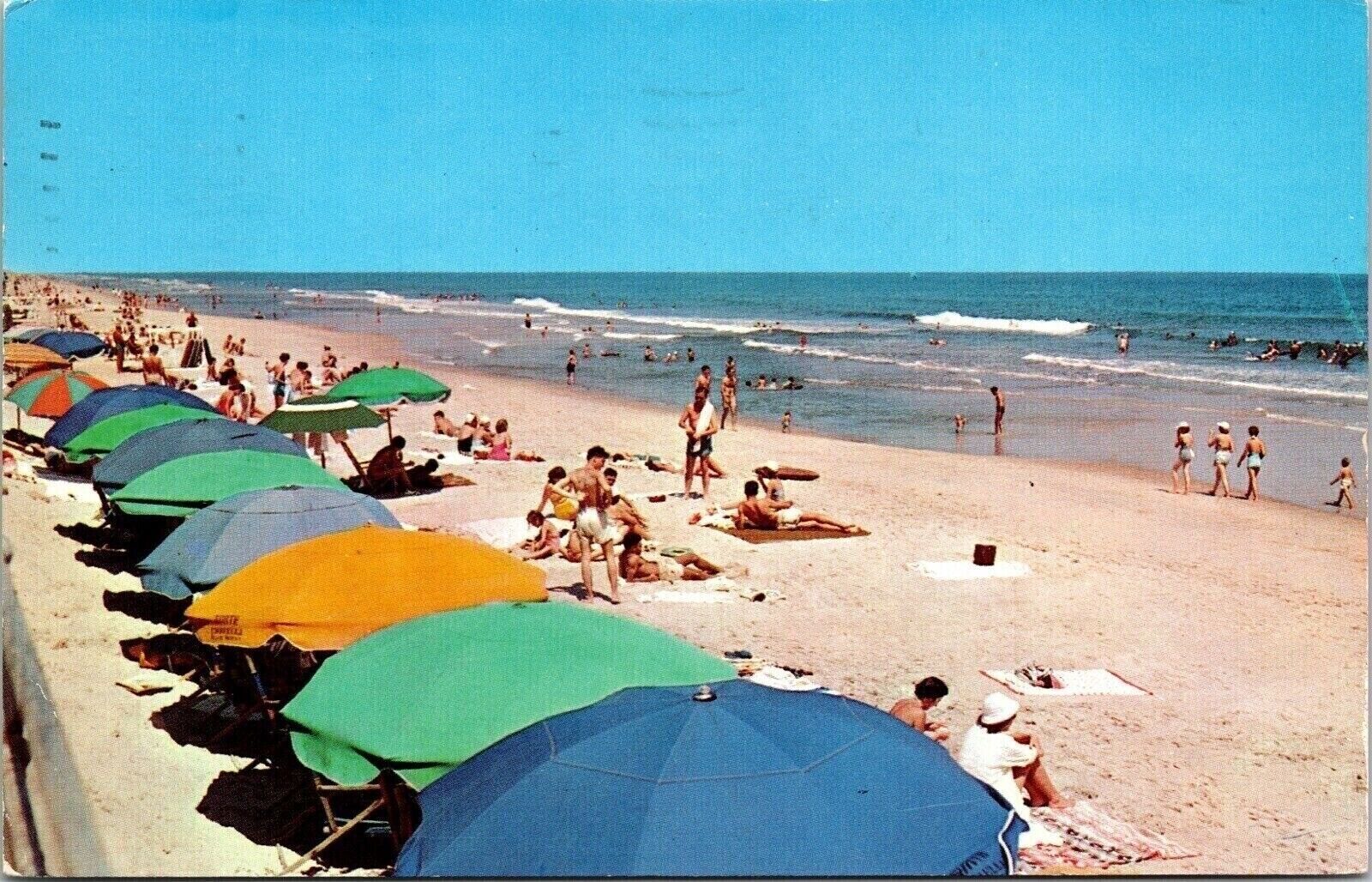 Daytona Beach Florida Scenic Beachfront Ocean Chrome Cancel WOB Postcard