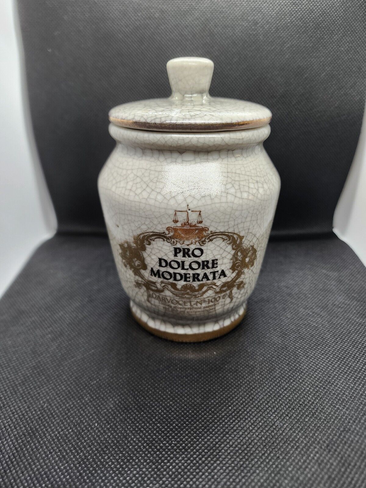 Vintage 1970’s ELI LILLY Pharmacy APOTHECARY Jar PRO DOLORE Moderata DARVOCET 