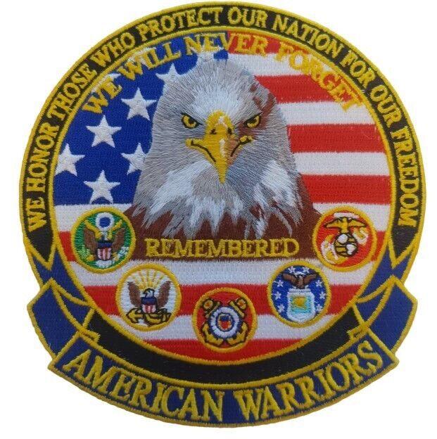 American Warriors EMROIDERED IRON ON  Military PATCH 
