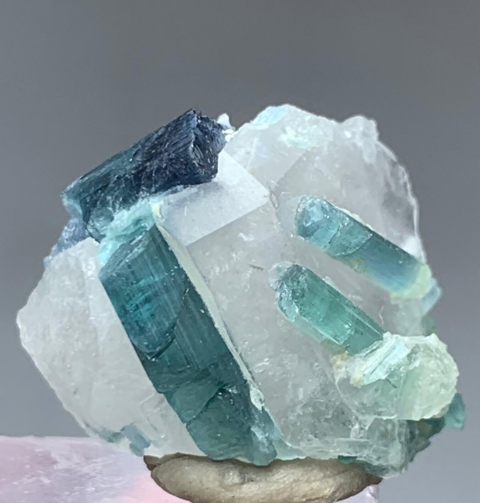 27 CT Blue Indicolite Tourmaline Crystal Specimen from Afghanistan