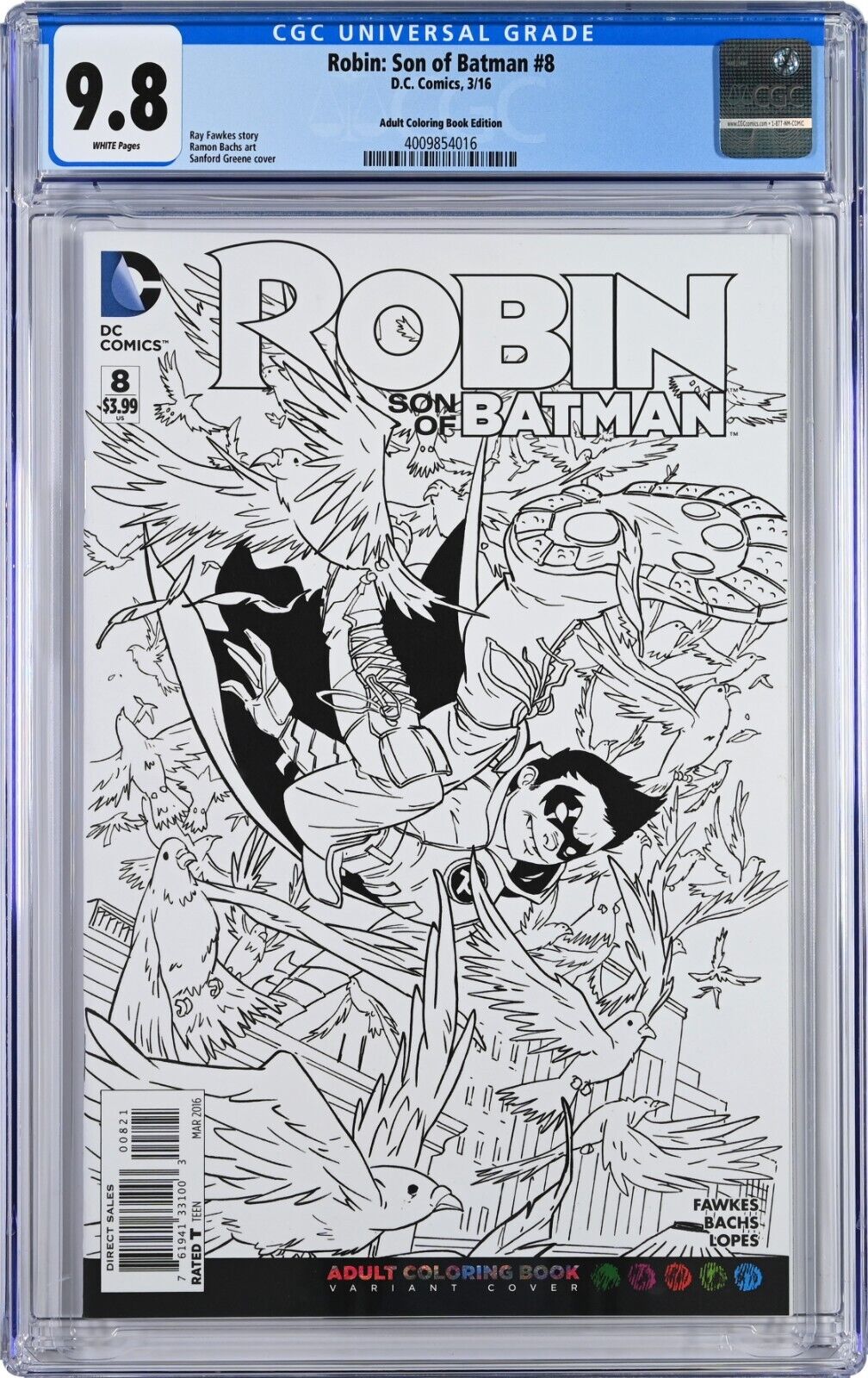 Robin: Son of Batman #8 CGC 9.8 (Mar 2016, DC) Adult Coloring Book Edition