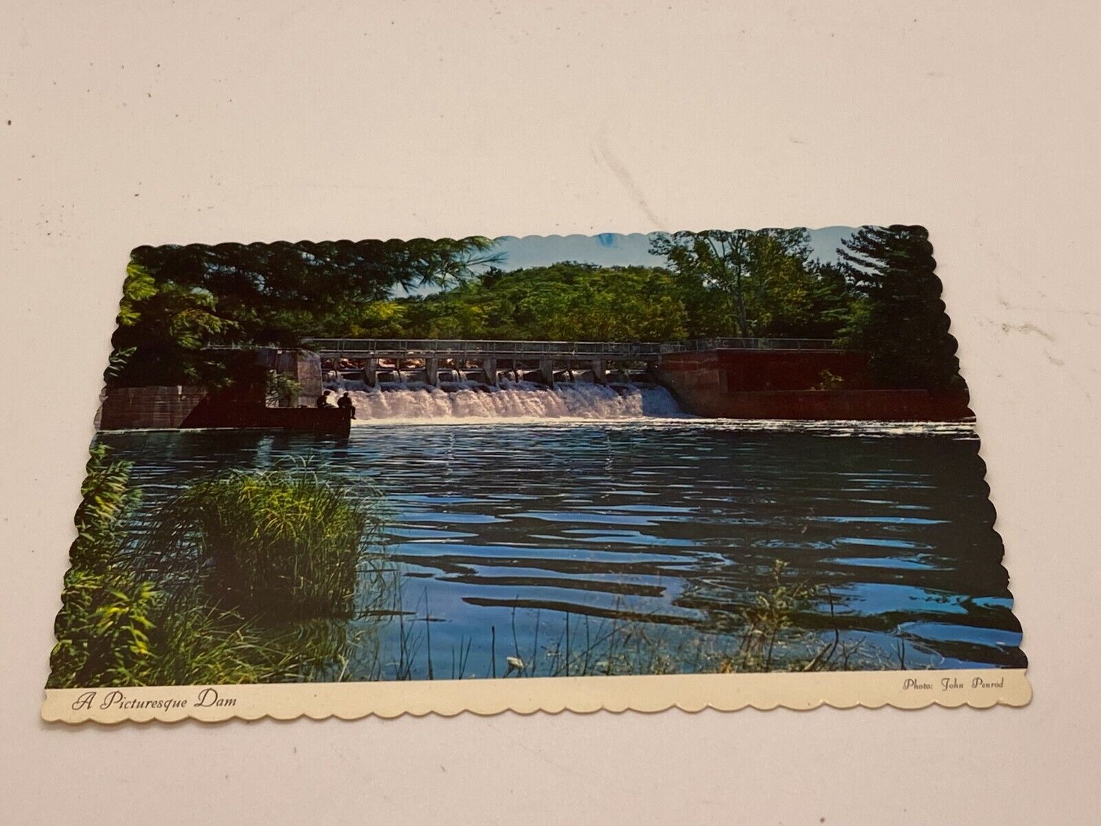 Vintage postcard of Hamlin Dam, Ludington, MI
