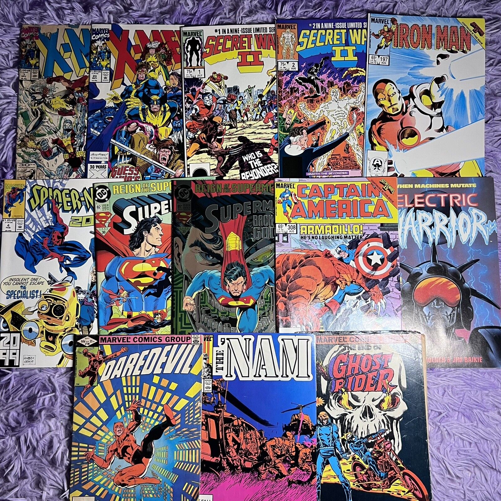 Comic Book Lot Of 13 - Marvel & DC ( Superman, X-Men, Secret Wars )