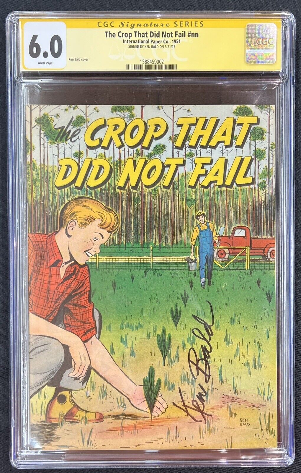 The Crop That Did Not Fail #nn CGC 6.0 Signed Ken Bald  Promotional Farming WP