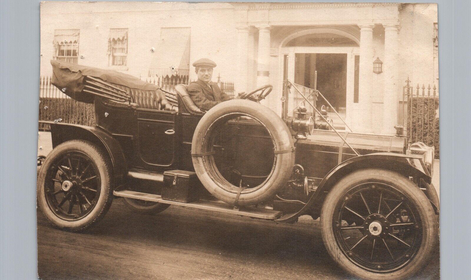 EARLY ANTIQUE AUTOMOBILE c1910s bronx nyc ny real photo postcard rppc ~TRIMMED