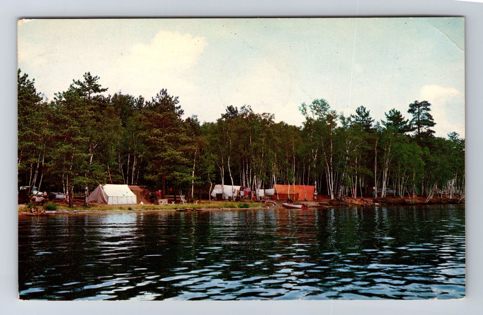 Fish Creek NY-New York, Fish Creek Public Campsite, Souvenir Vintage Postcard