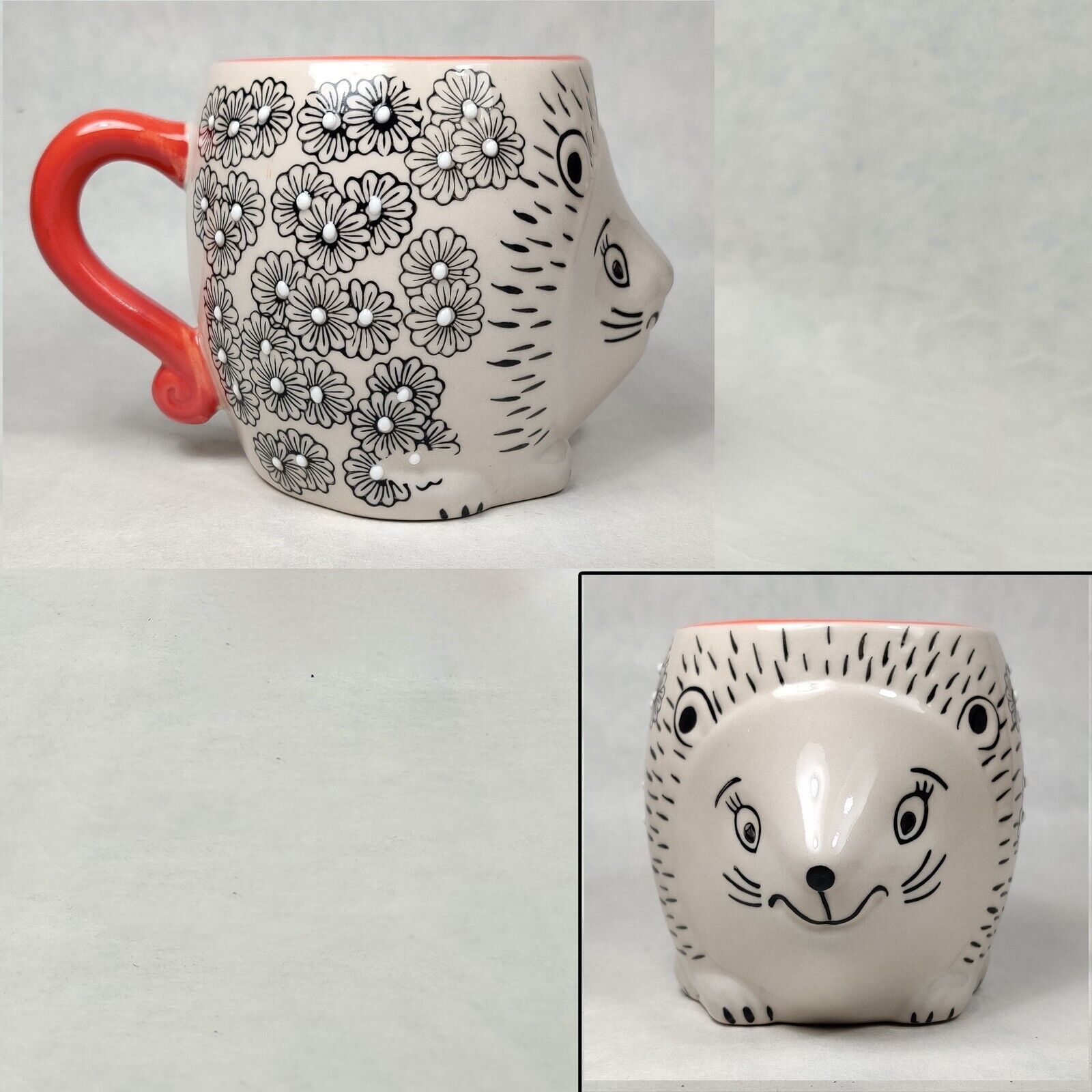 Anthropologie Porcupine Hedgehog Mug Animal Hand Painted Japan Yokohama Studio