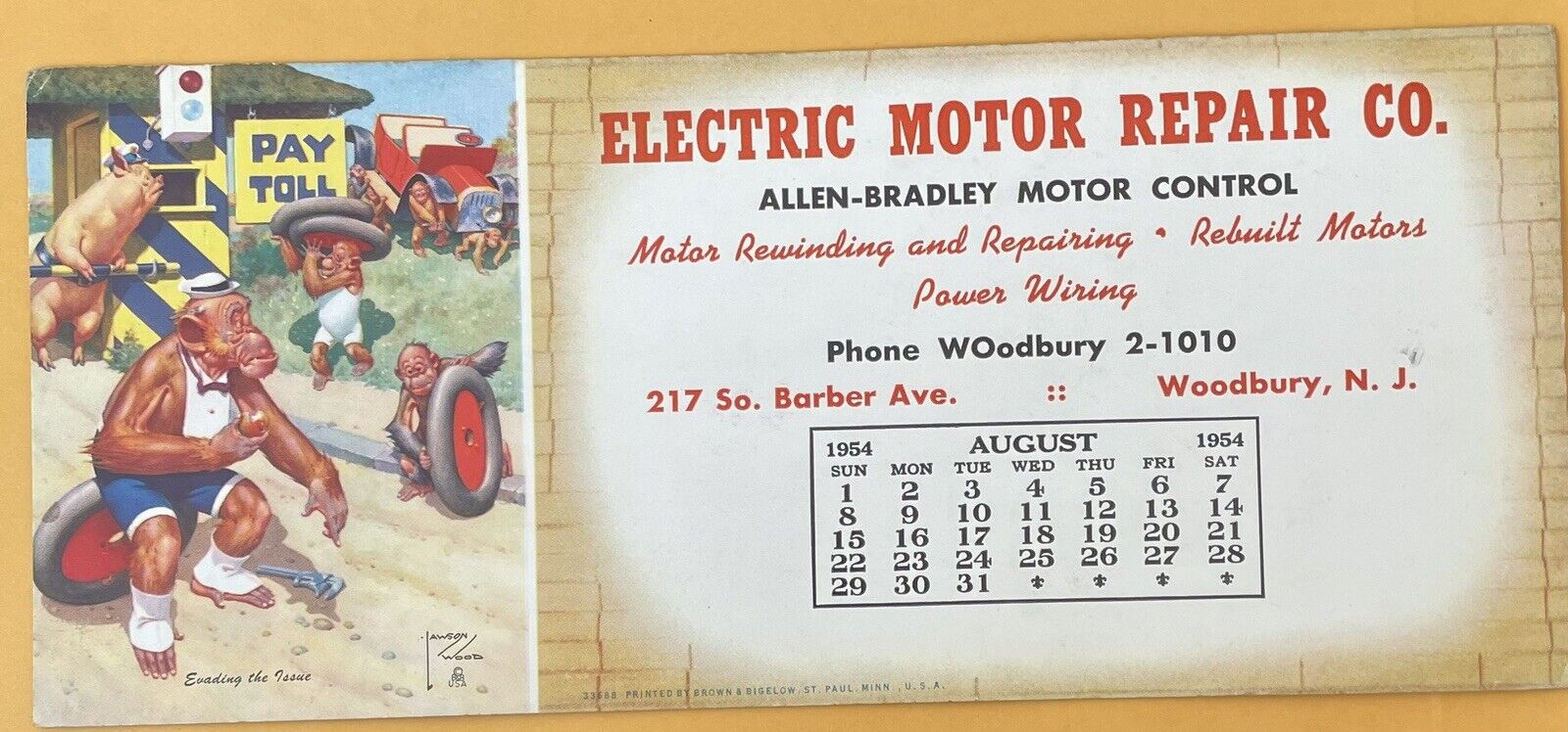 1954 Aug., Woodbury NJ, Allen-Bradley, Blotter, Barber Ave. Gloucester County