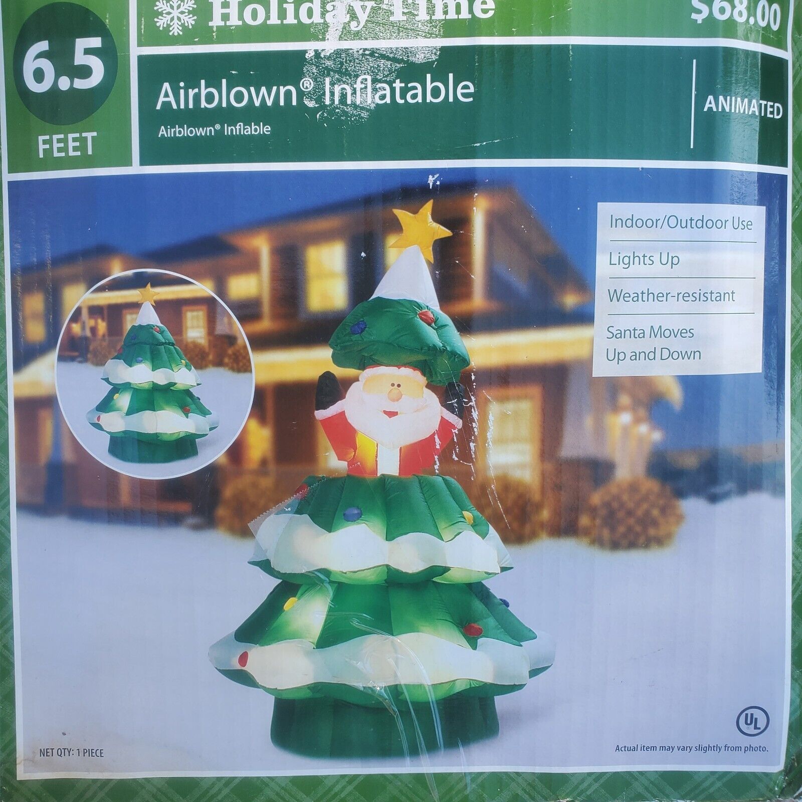GEMMY Airblown 6.5ft SANTA Popping Out Christmas Tree Inflatable Decor Yard Home