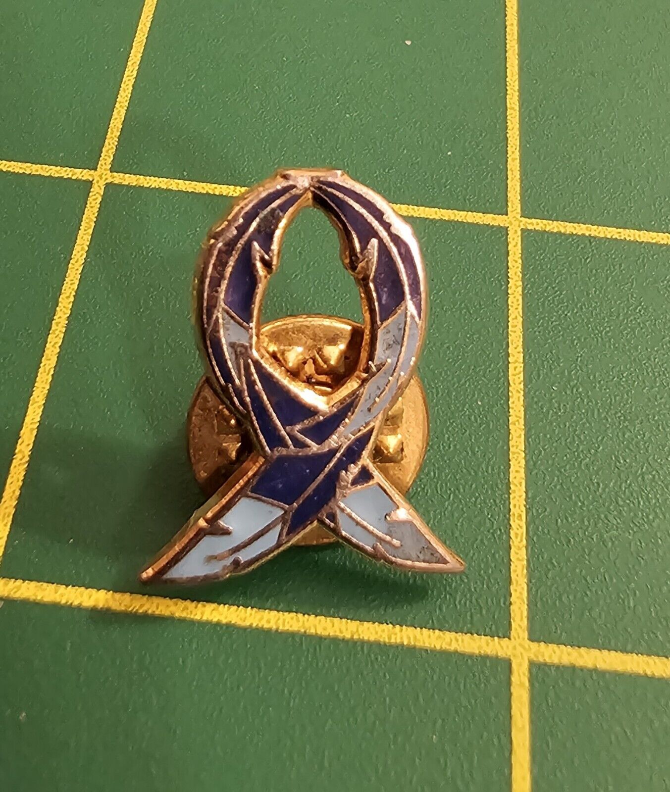Vintage Blue Feather Awareness Ribbon Metal Lapel Pin,  Alzheimers?