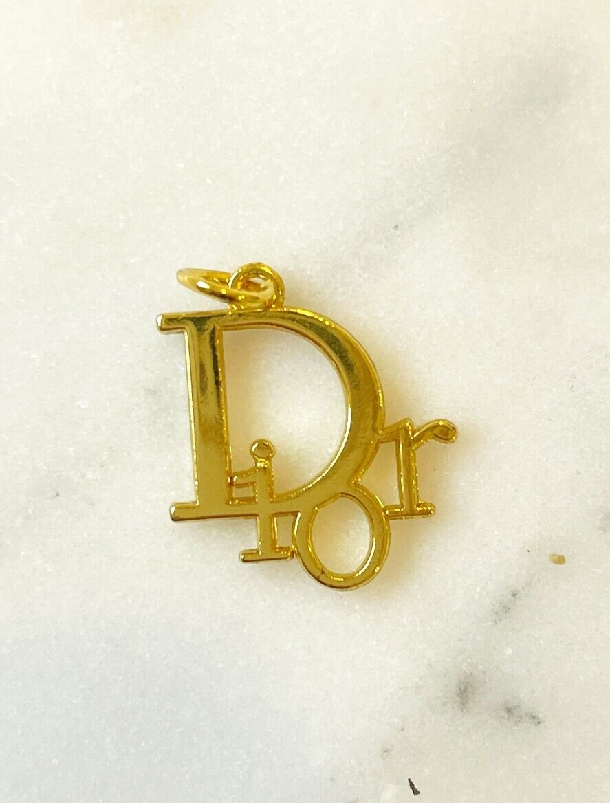 Dior Gold Metal Button Pendant NEW