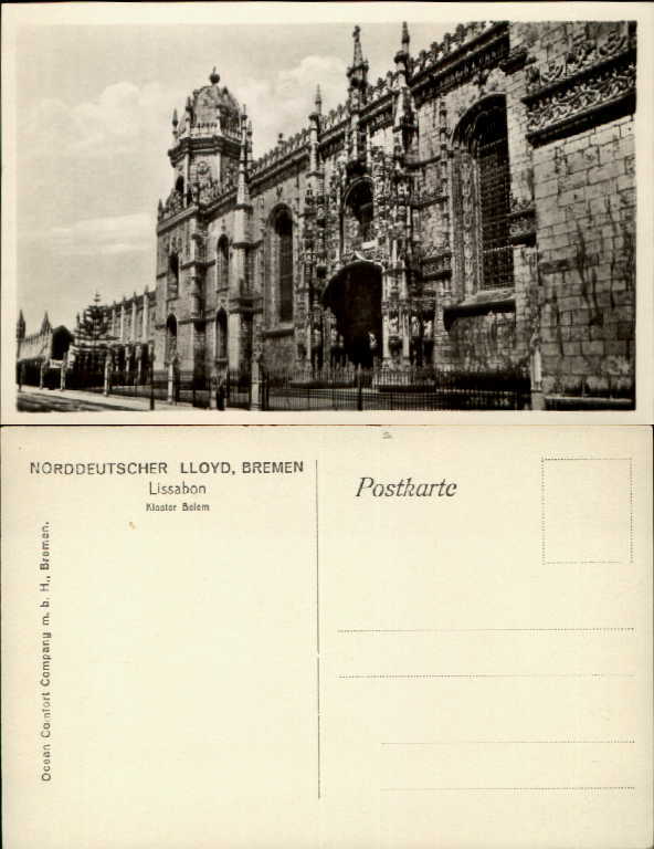 Lissabon (Lisbon) Portugal Kloster Belem ~ vintage postcard
