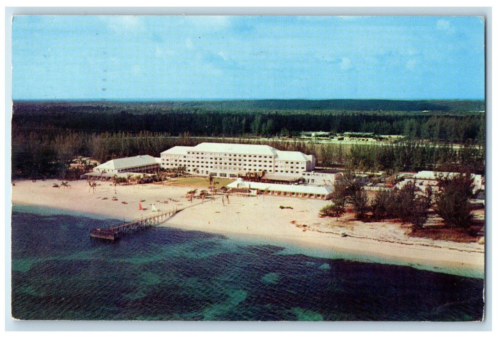 1957 View of Emerald Beach Hotel Nassau Bahamas Posted Vintage Postcard