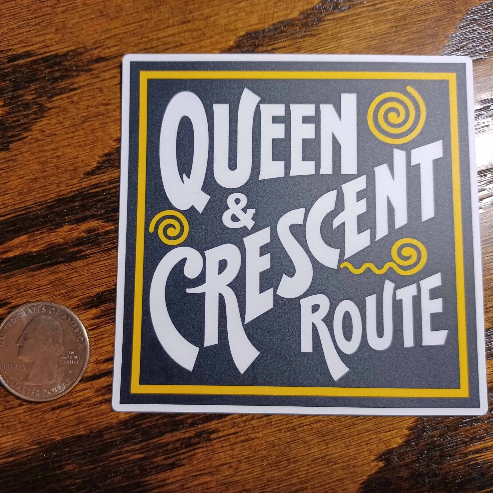 Queen & Crescent Route laminated die-cut vinyl sticker