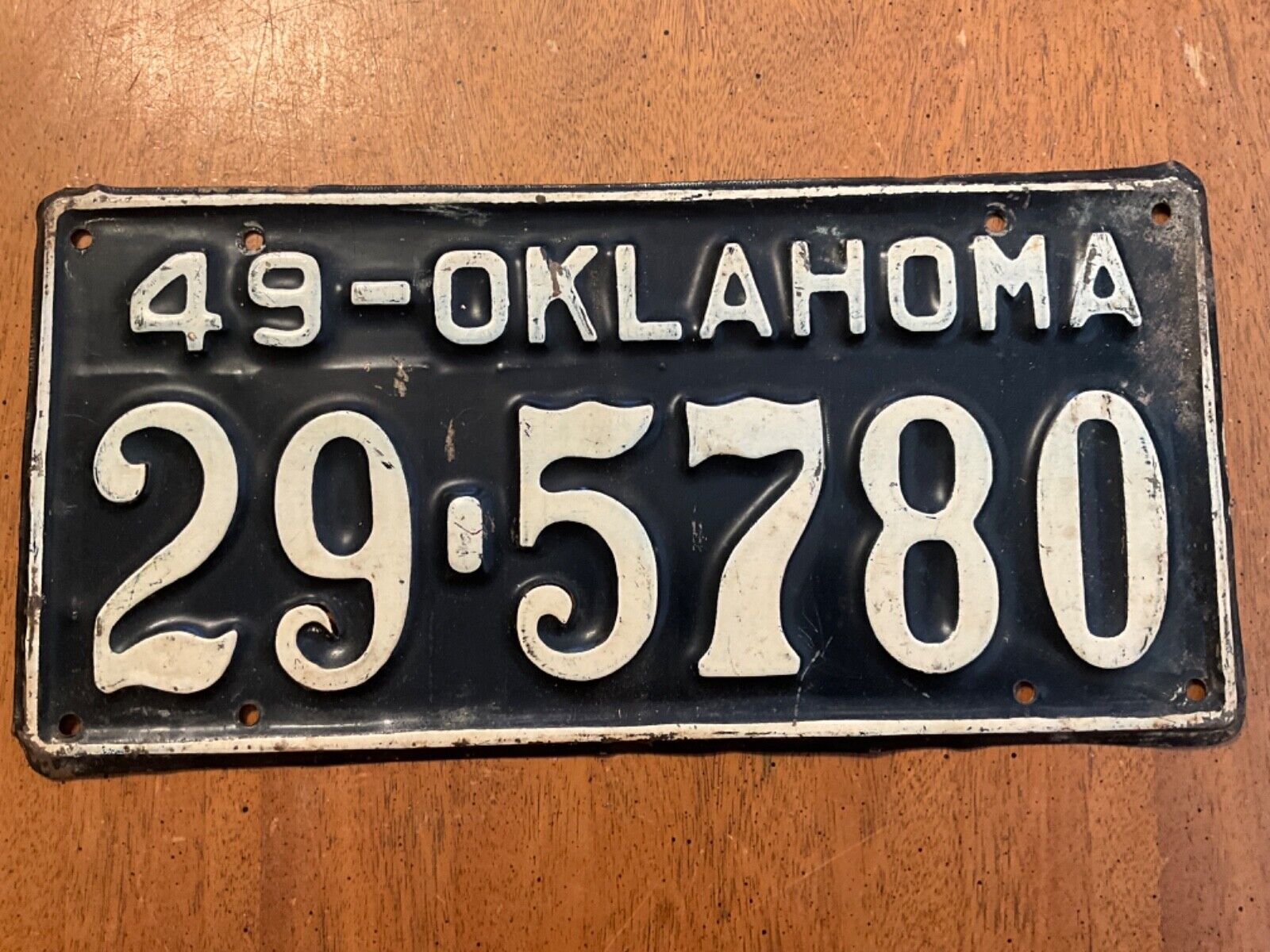 1949 Oklahoma License Plate Tag 29-5780