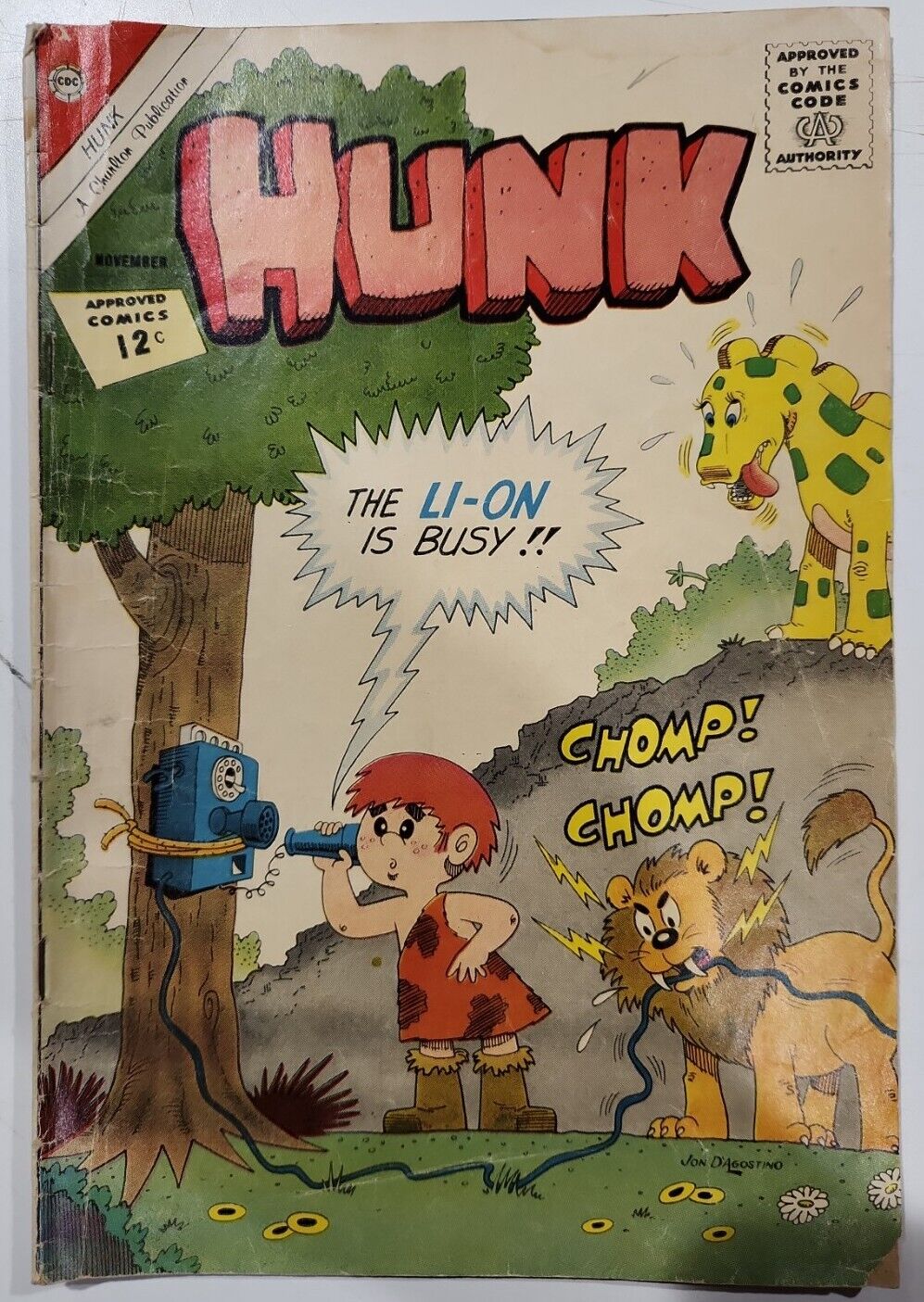 Hunk #8 VG+ (Charlton,1962) Jon D\'Agostino \
