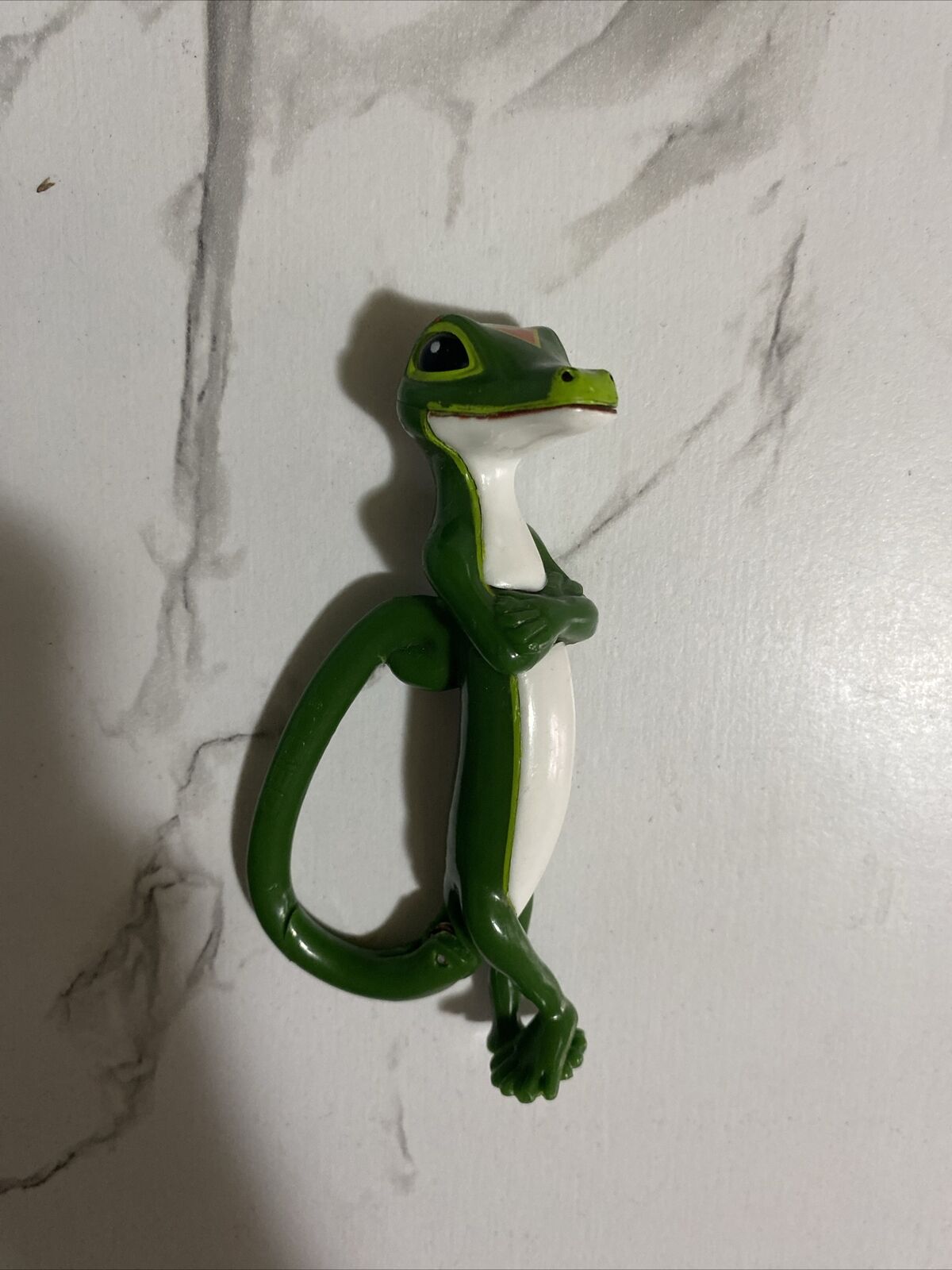 Geico Gecko Keychain Green Standing Figure Promo Insurance Company Clip Plastic