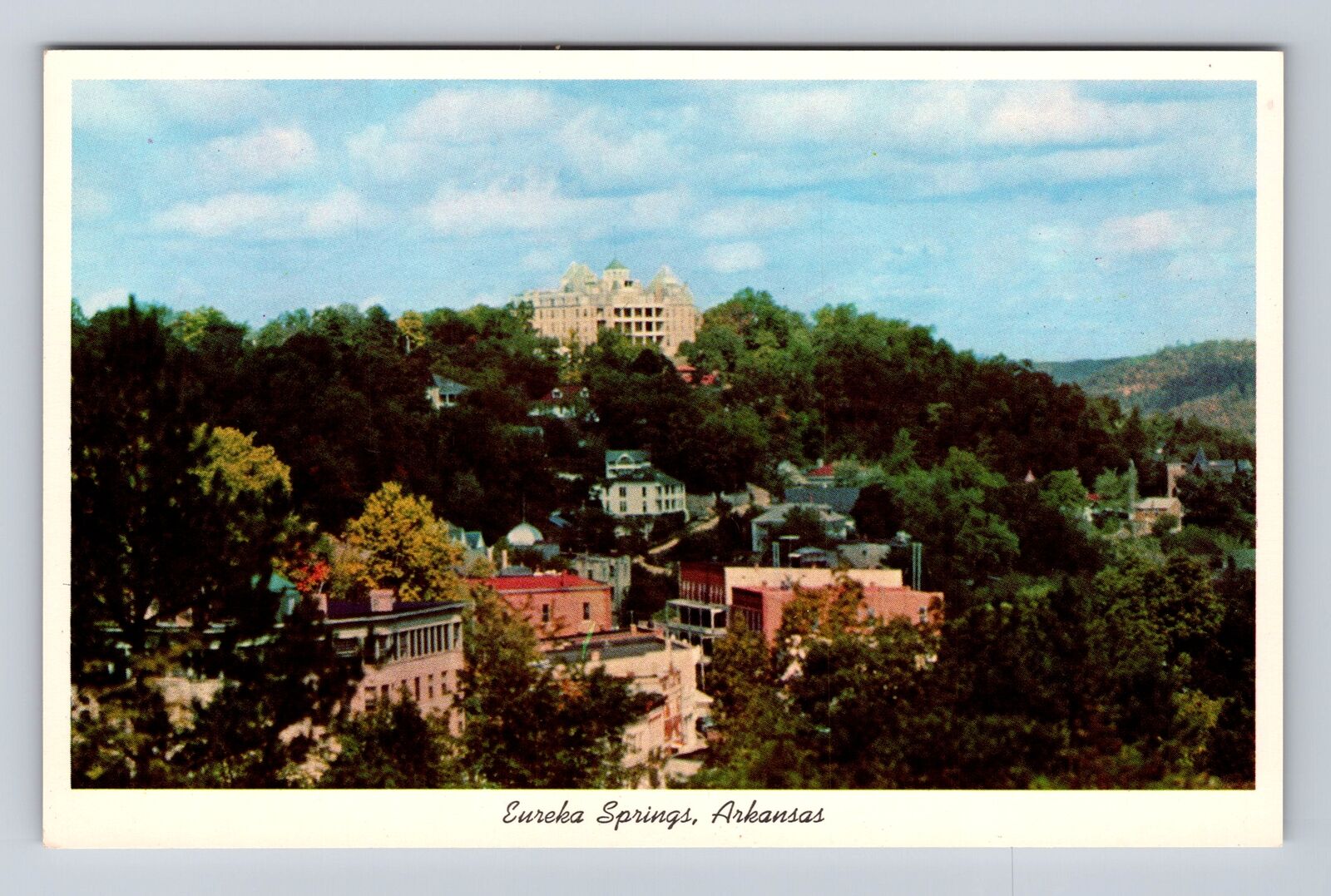 Eureka Springs AR-Arkansas, Aerial Of Town Area, Antique, Vintage Postcard
