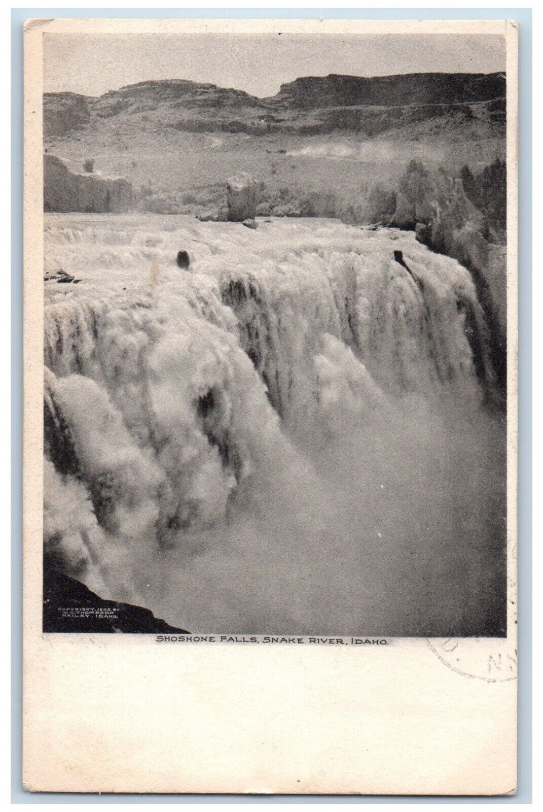 Snake River Idaho ID Postcard Shoshone Falls Exterior View c1910 Vintage Antique