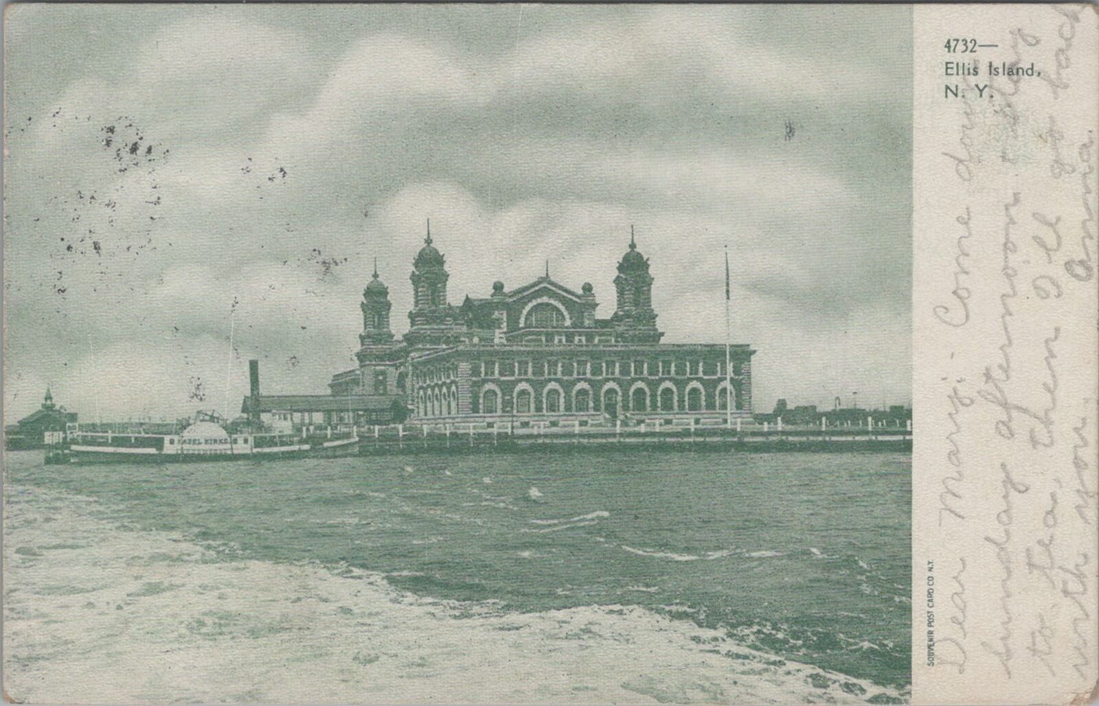 Postcard Ellis Island NY 1907