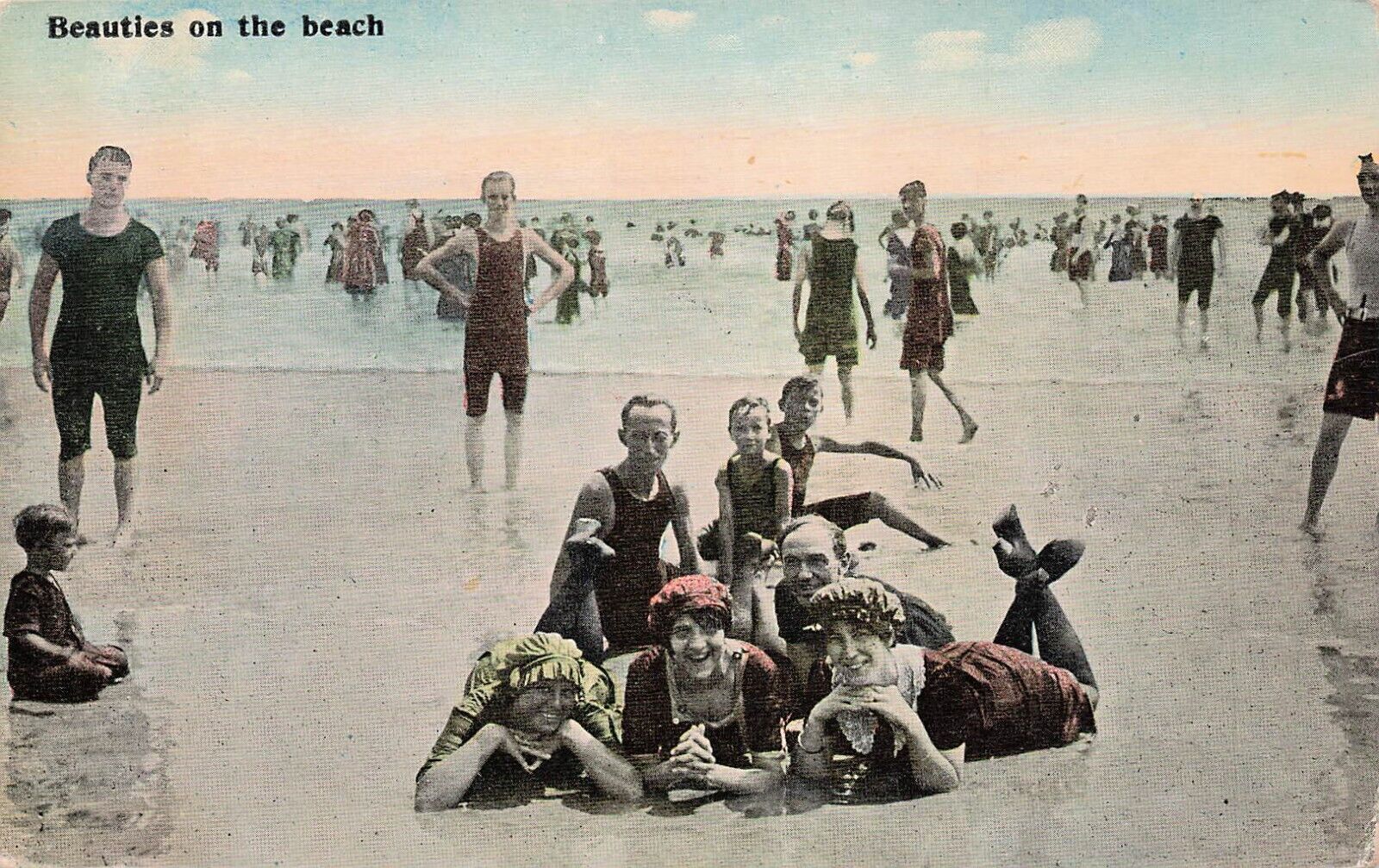 Atlantic City New Jersey Bathing Beauty Early 1900s Girls Vtg Postcard D52