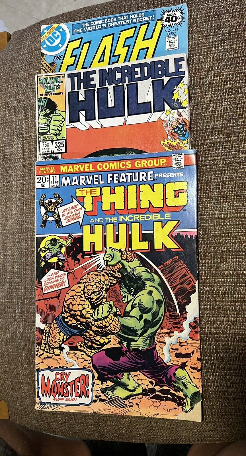 The Thing and The Incredible Hulk #11, The Incredible Hulk #375 & The Flash #268