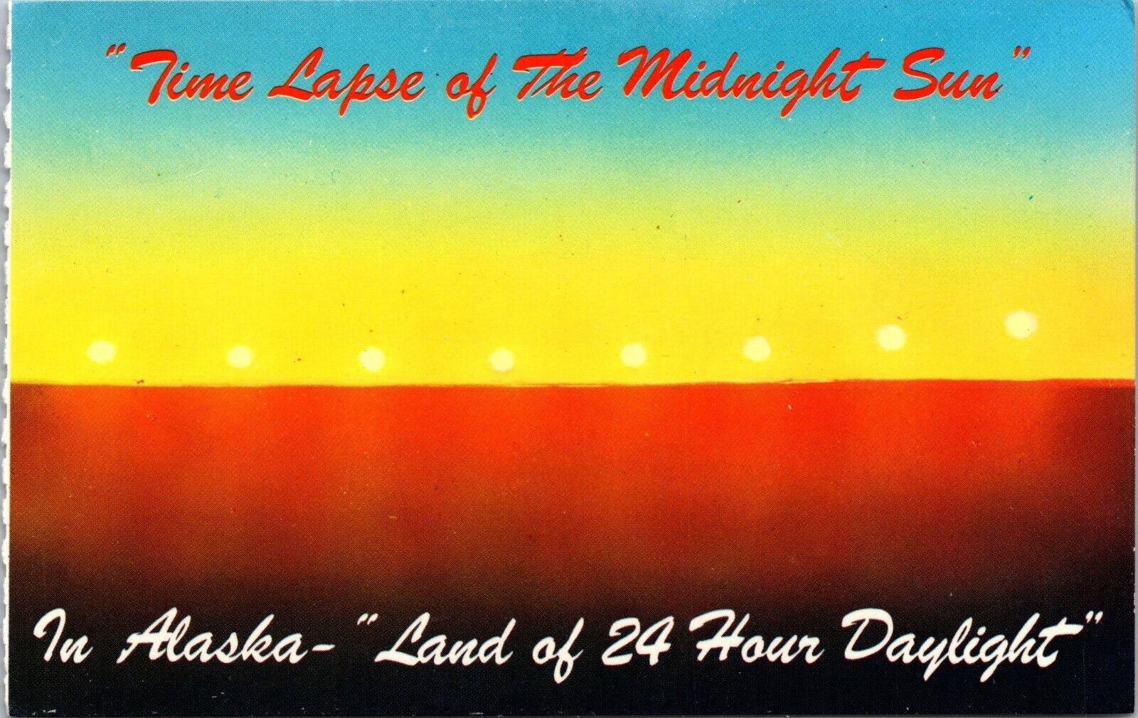 Postcard  Time Lapse Of The Midnight Sun Alaska [bw]
