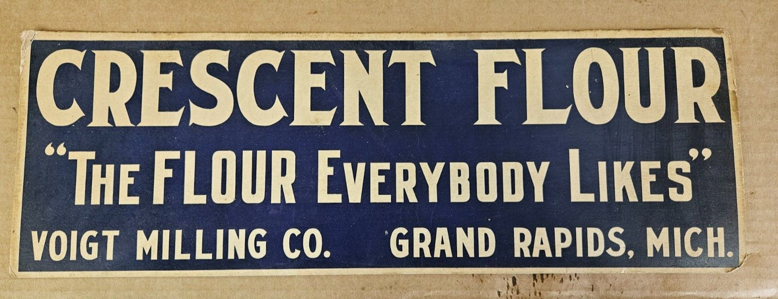 Antique Crescent Flour Advertisement Sign Bakery Grand Rapids Michigan  A