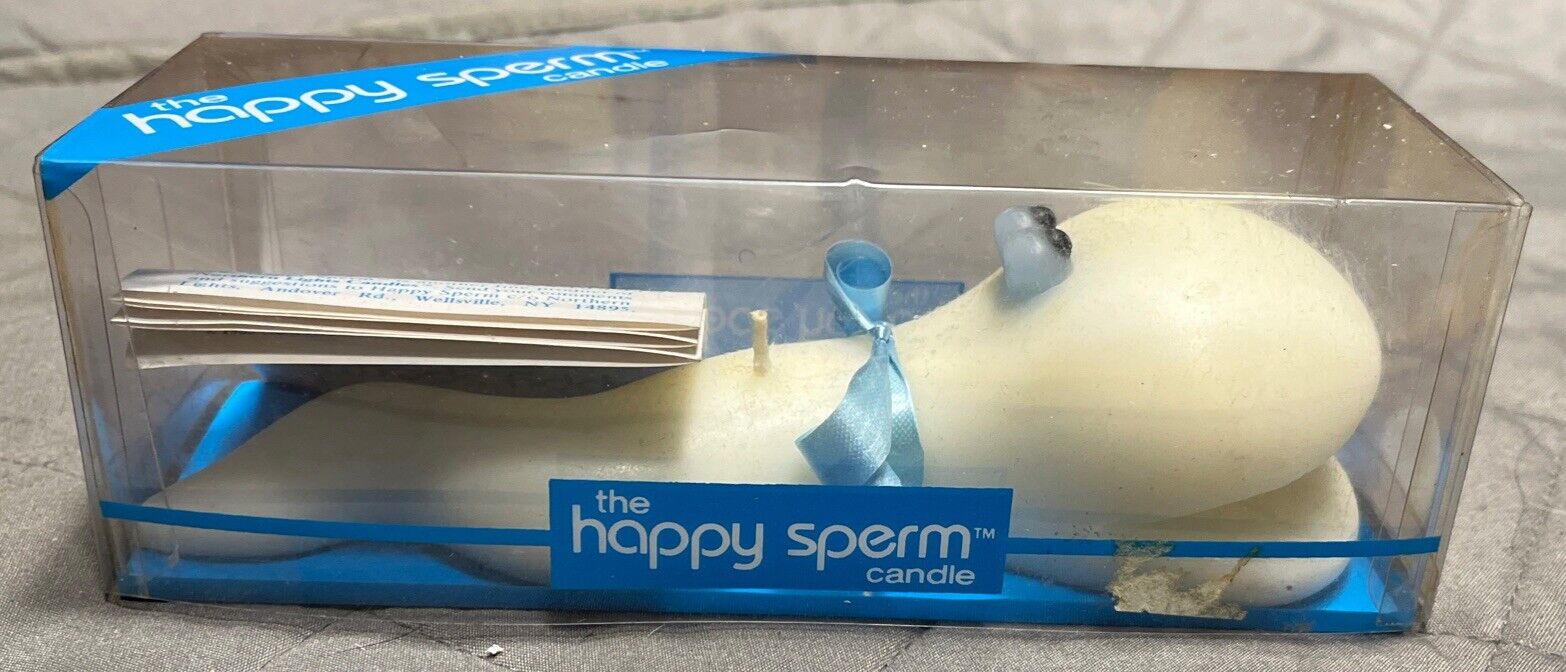 Vintage The Happy Sperm Novelty Candle Gag Unused In Box Operators Manual ‘85/46