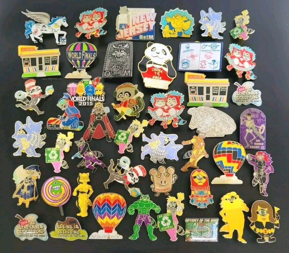 Odyssey Of The Mind Pin Lot Dr. Seuss Avengers Etc.