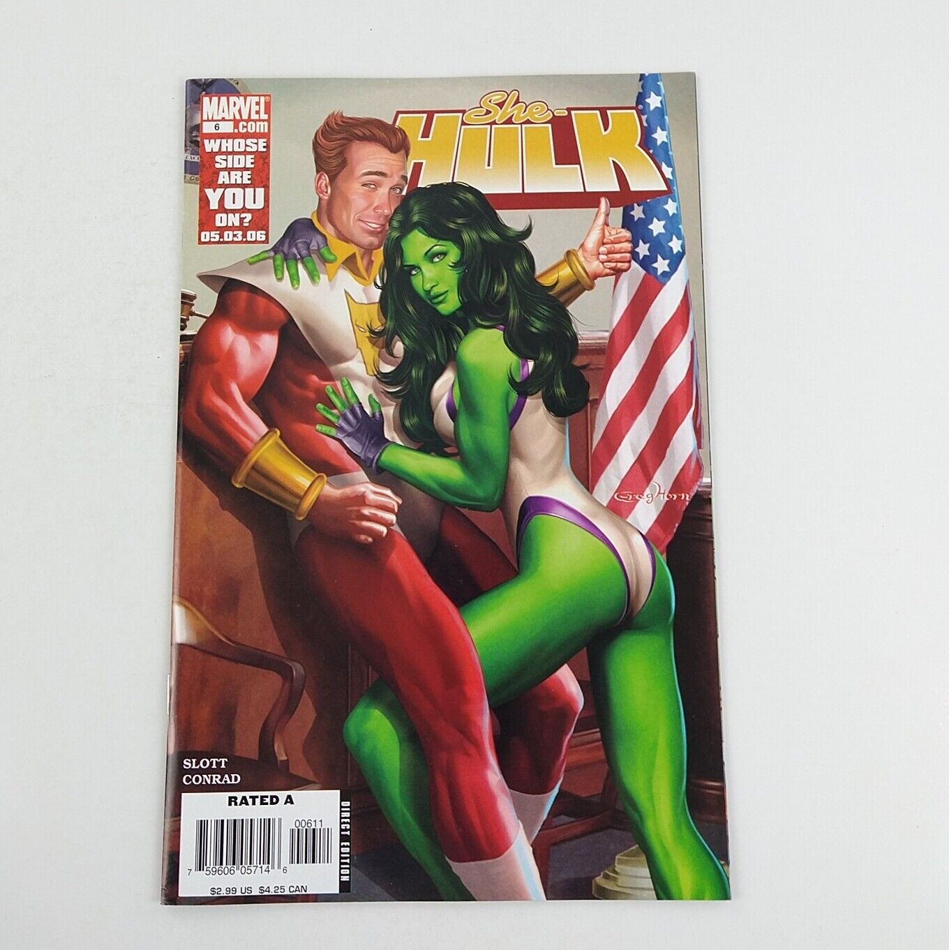 She-Hulk #6 Greg Horn Cover Controversial Issue Starfox (2006 Marvel Comics)