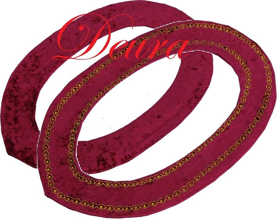 Masonic Collar SOFT RED Velvet Lining Backing Rhinestone