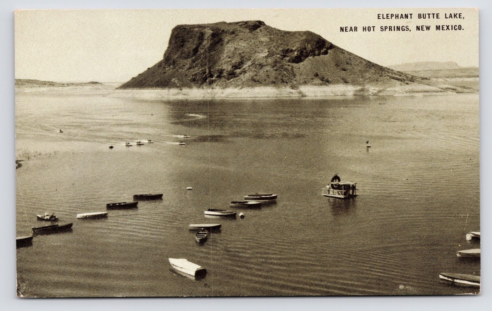 1930s Elephant Butte Lake Reservoir Boats Hot Springs New Mexico NM Postcard
