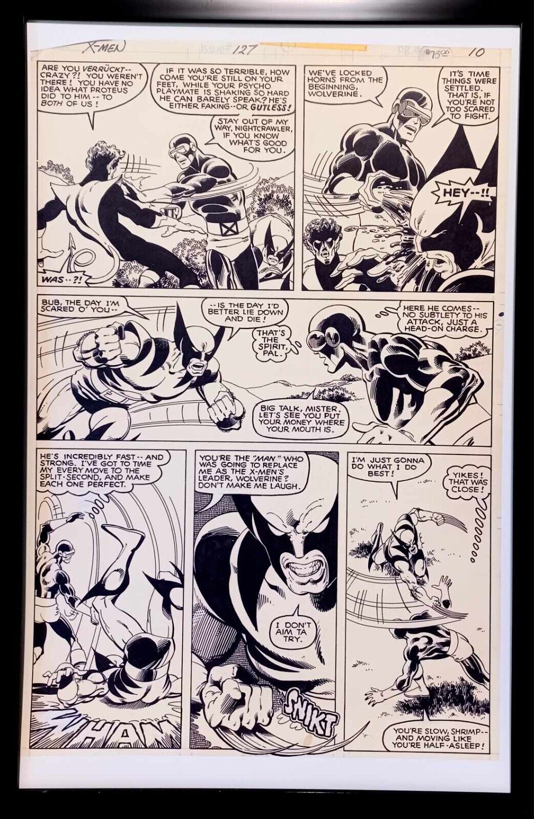 Uncanny X-Men #127 pg. 10 John Byrne 11x17 FRAMED Original Art Print Wolverine