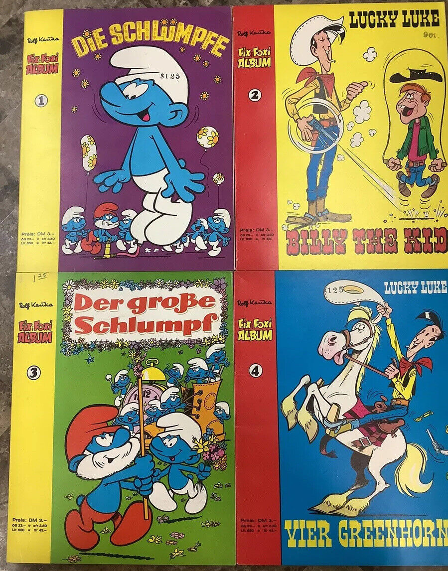 Fix And Foxi Albums #1-4 German: Lucky Luke / Smurfs / Billy The Kid
