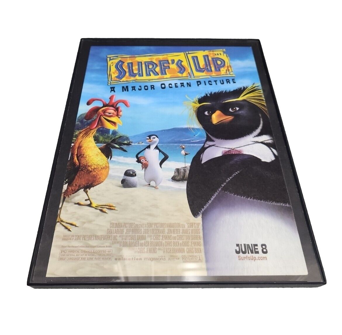 2007 Surfs Up Penguin Movie Print Ad Poster Authentic Official  Framed 8.5x11