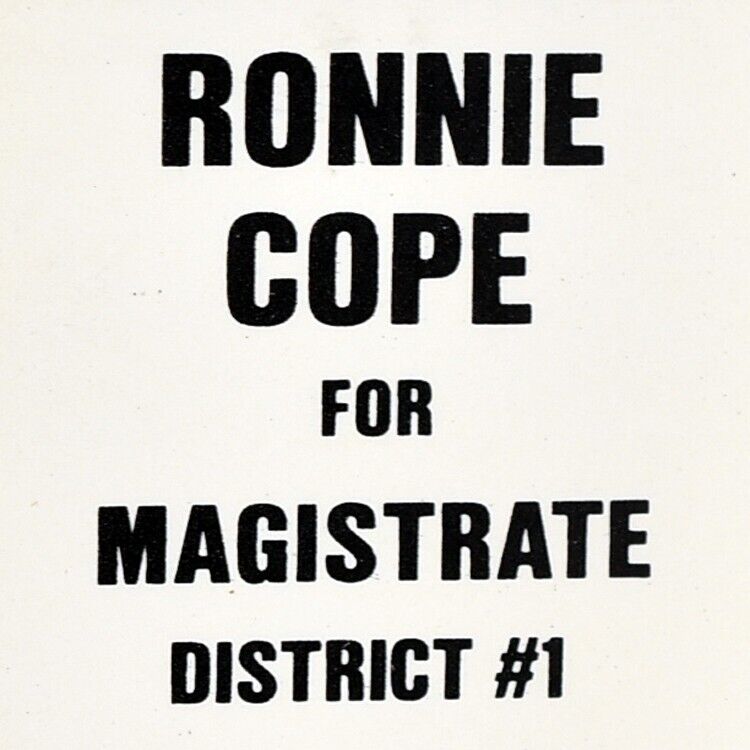 1970s Ronnie Cope Magistrate Judge District 1 Candidate Attorney Cincinnati OH 1