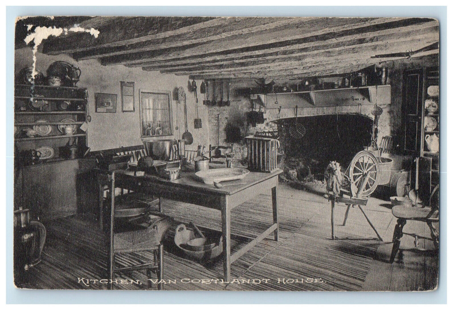 c1940s Kitchen Scene, Van Cortlandt House New York NY Unposted Postcard