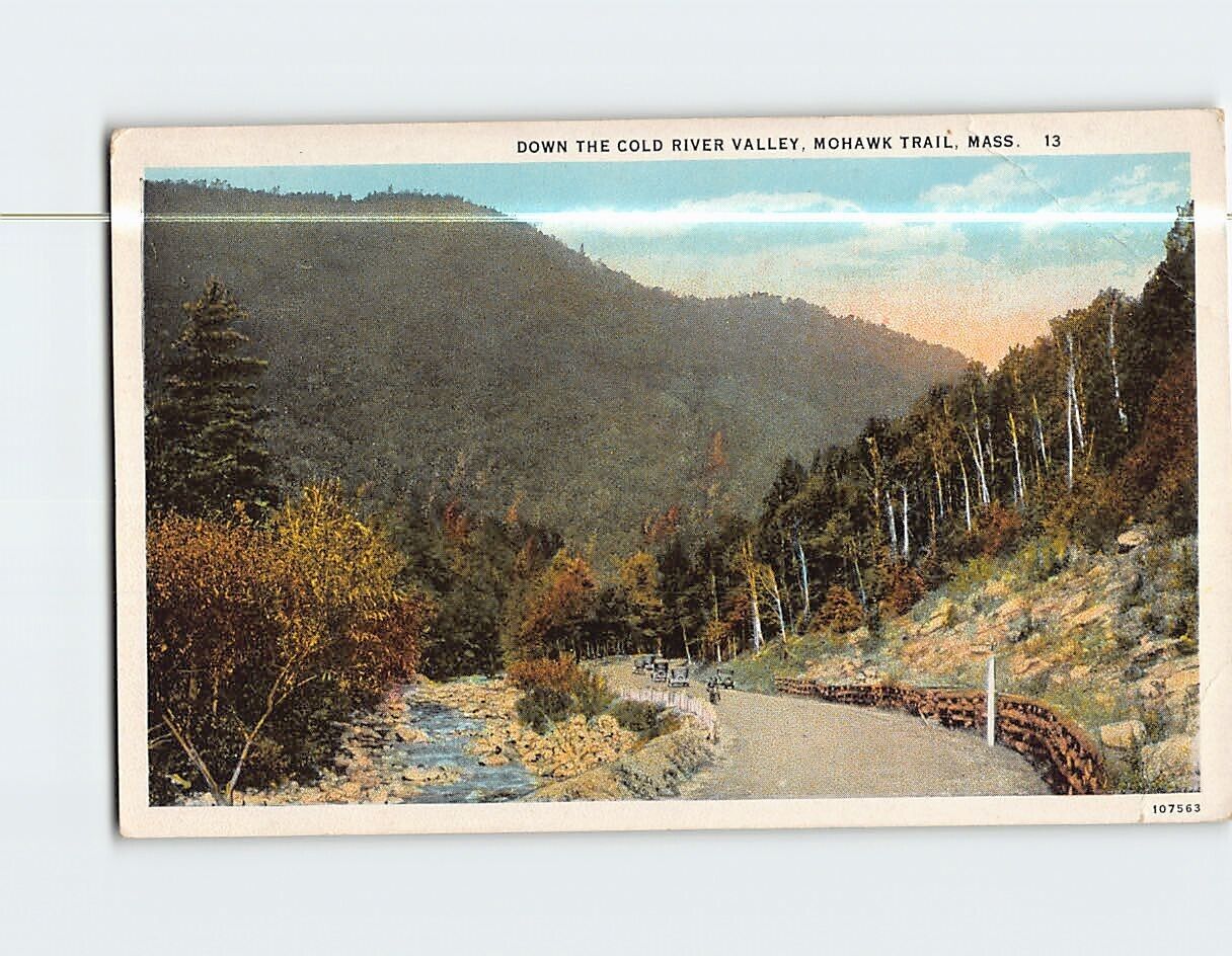 Postcard Down the Cold River Valley Mohawk Trail Massachusetts USA