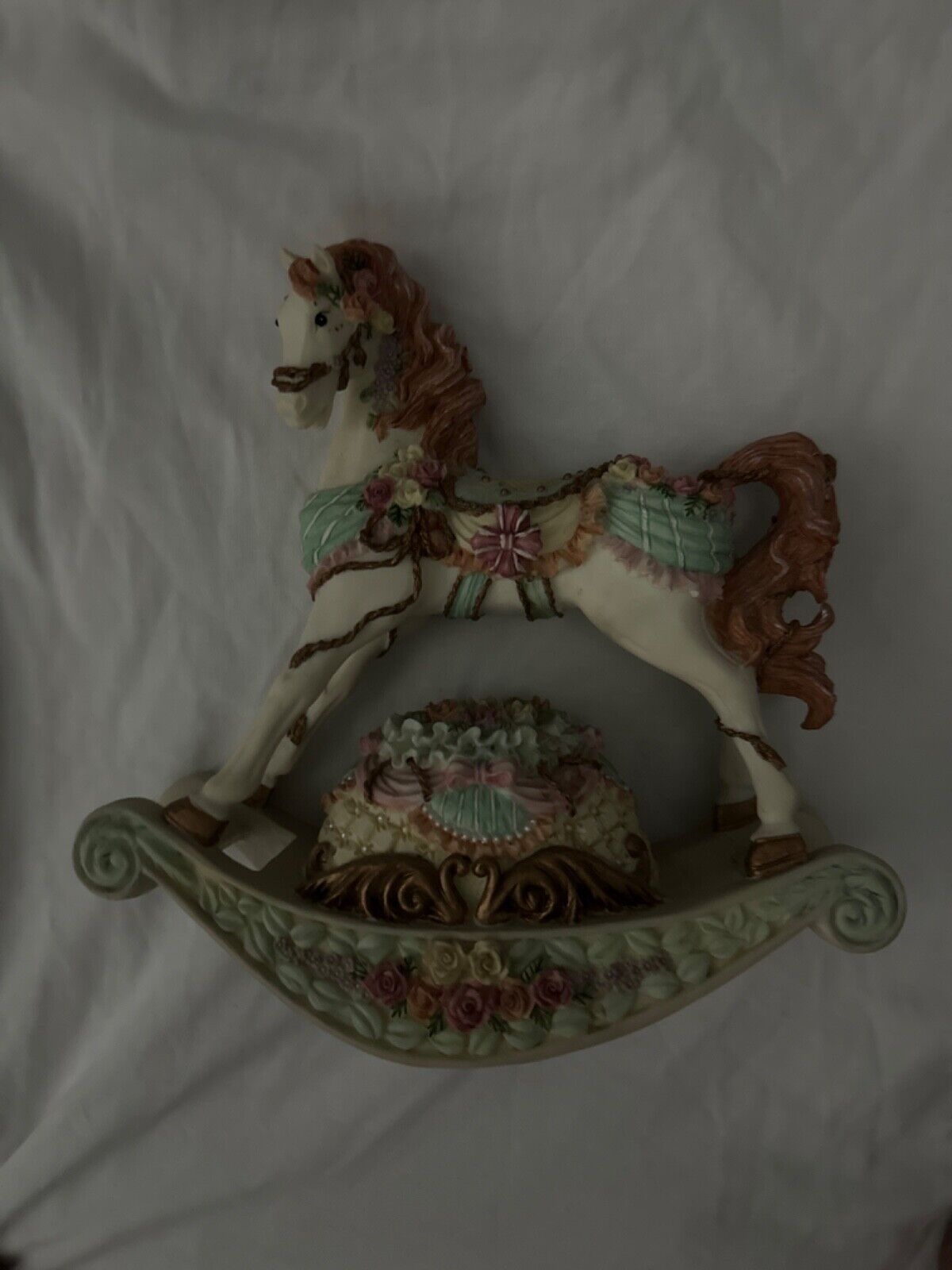 antique musical rocking horse small colorful