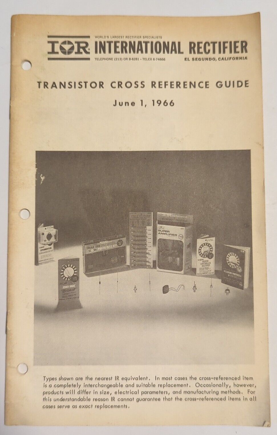 IOR INTERNATIONAL RECTIFIER TRANSISTER CROSS REFERENCE GUIDE 1966