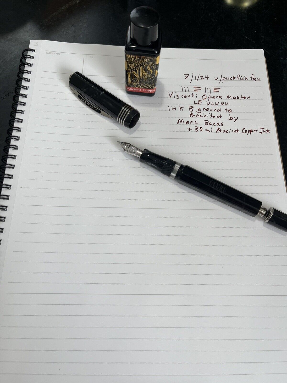 Visconti Opera Master With 14KT Architect Nib And 30ml Of Ancient Copper ink