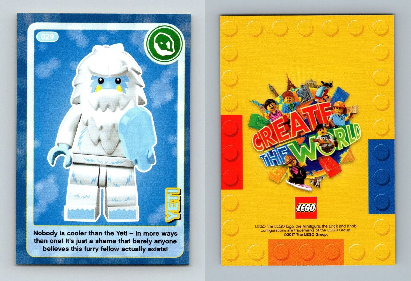 Yeti #29 Lego Create The World 2017 Sainsburys Trading Card